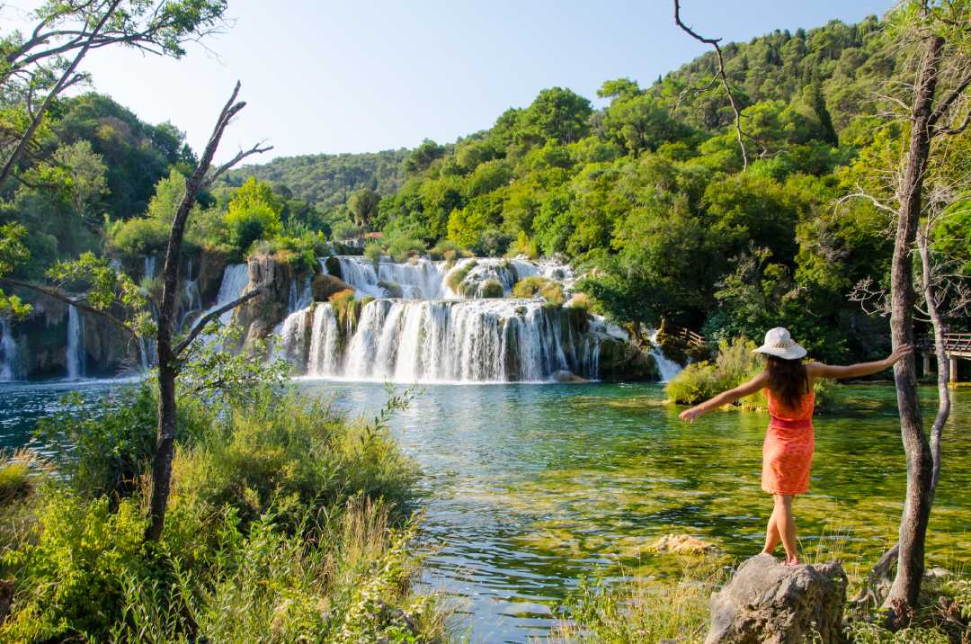 krka waterfalls sunny day